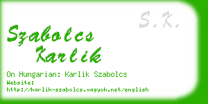 szabolcs karlik business card